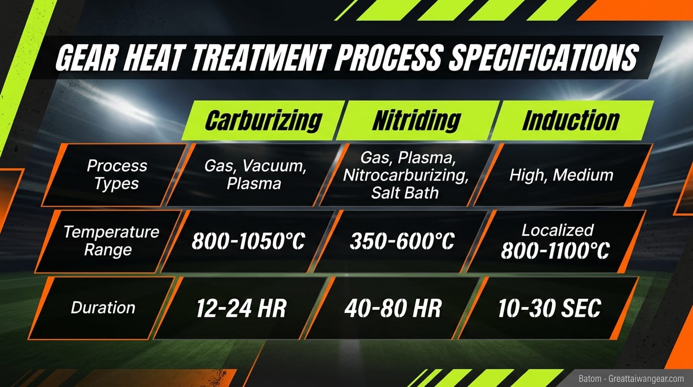 Gear heat treatment selection decision flowchart